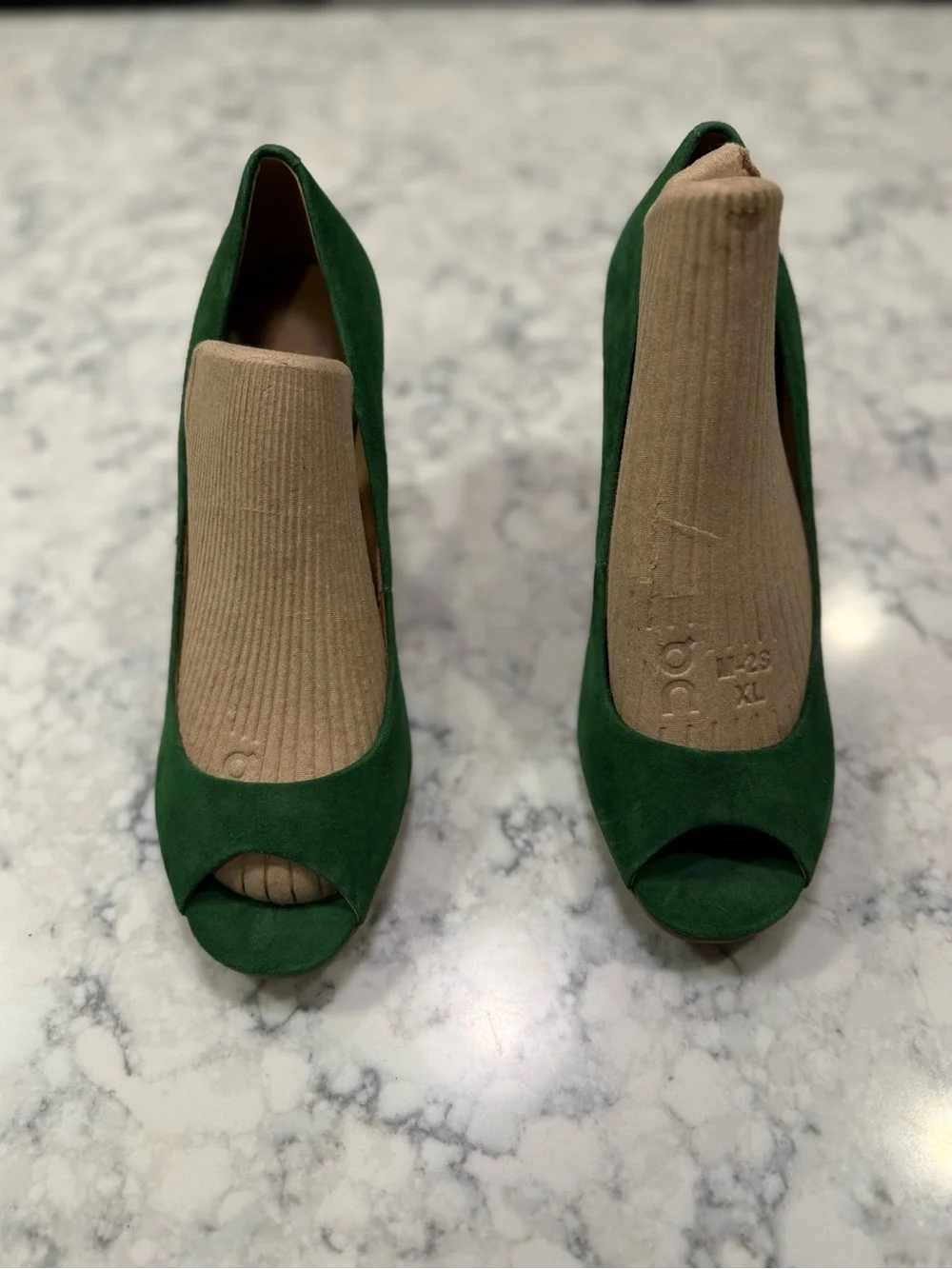 Talbots Emerald Green Peep-Toe Wedge Heels